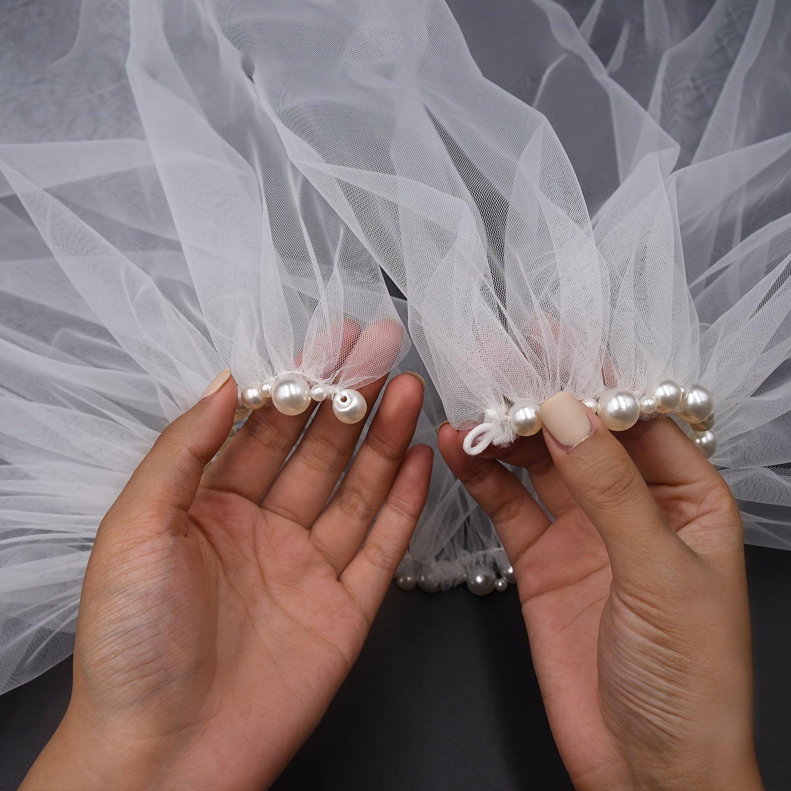 Sheer Tulle Bridal Capelet with Ruffles for Brides