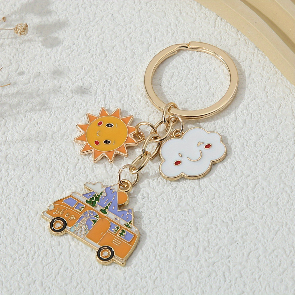 Camping Sun Cloud RV Motorhome Keychains for Women