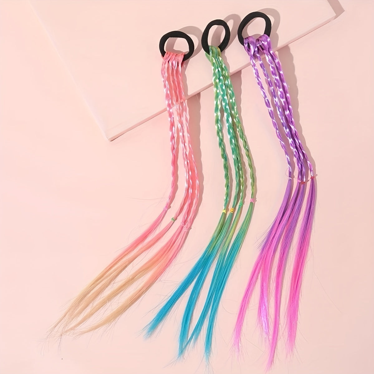 3pcs 4pcs Gradient Braid Wigs With Hair Ties - Hair Accessories for Girls