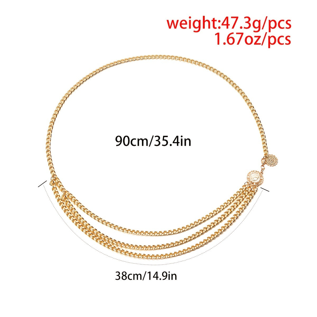 Golden Tassel Belt Chain For Sunflower Jeans Belts