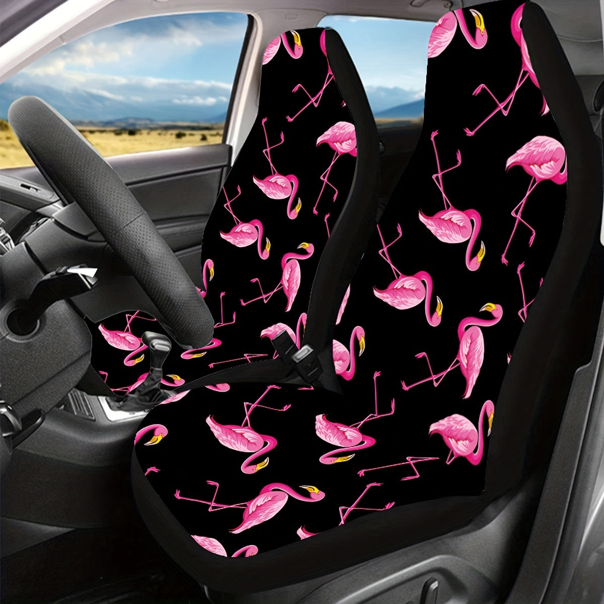 Flamingo Print Car Seat Cover