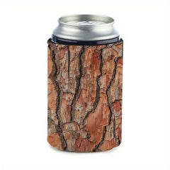 Tree Bark Texture Print Neoprene Can Cooler Lid Insulated 12oz Standard Can