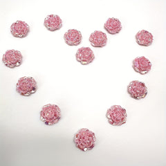 15pcs 19mm AB Flat Bottom Acrylic Letterpress Rose Beads DIY Accessories