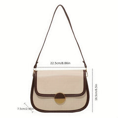 Vintage Flap Saddle Bag Retro Shoulder Bag Women's Casual Handbag