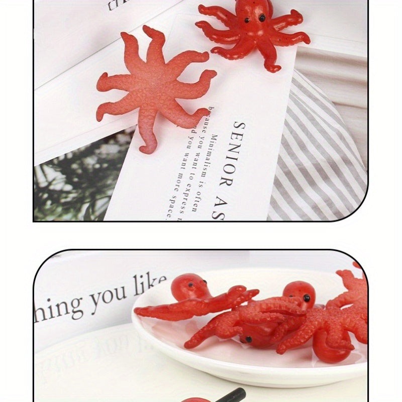 Realistic Octopus Model Keychain with Suction Cups for Fish Tank Decor