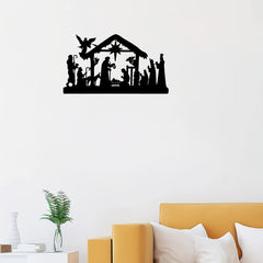 Metal Jesus Birth Wall Hanging Nursery Room Decoration Painting