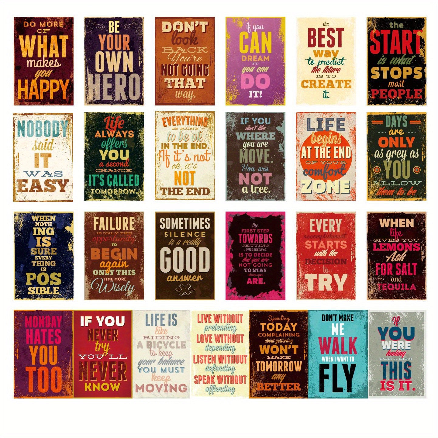 25pcs Vintage Motivational Cards for Students to Inspire & Encourage Daily
