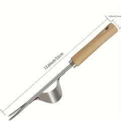 Hand Weeding Tool with Wooden Handle for Digging and Transplanting
