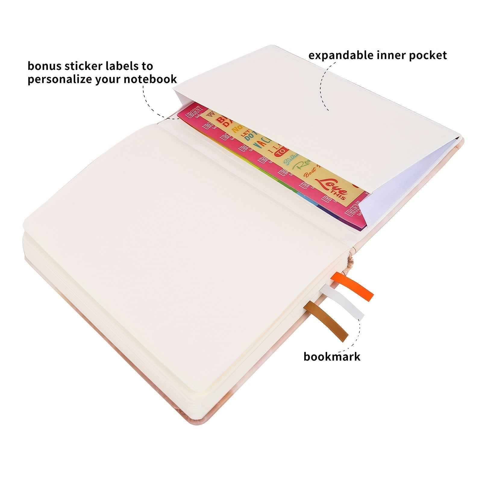 Dotted Journal A5 Hardcover Notebook 160 Ruled Pages Inner Pocket