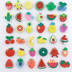 36pcs Fruit Shape Shoe Charm Resin Avocado Watermelon Shoe Buckle