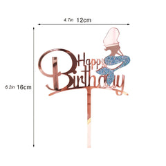 Mermaid Themed Birthday Cake Insert for Party Decoration