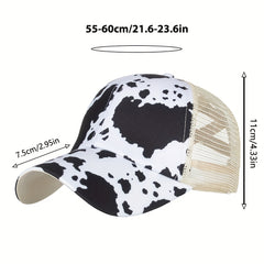 Cross Ponytail Cap Women's Men's Trucker Hat Summer Mesh