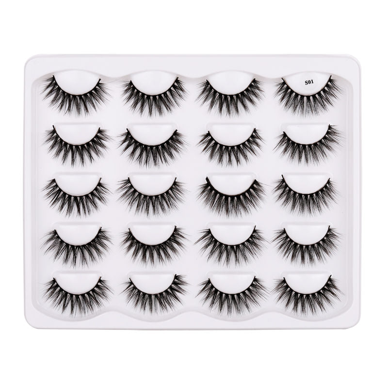 Vegan Natural Plant Fiber False Eyelashes Curly Full Cat Eye Faux Mink Lashes
