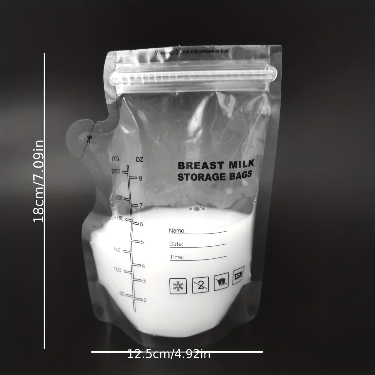 30Pcs Pack 6.8oz Breast Milk Storage Bags High & Safe