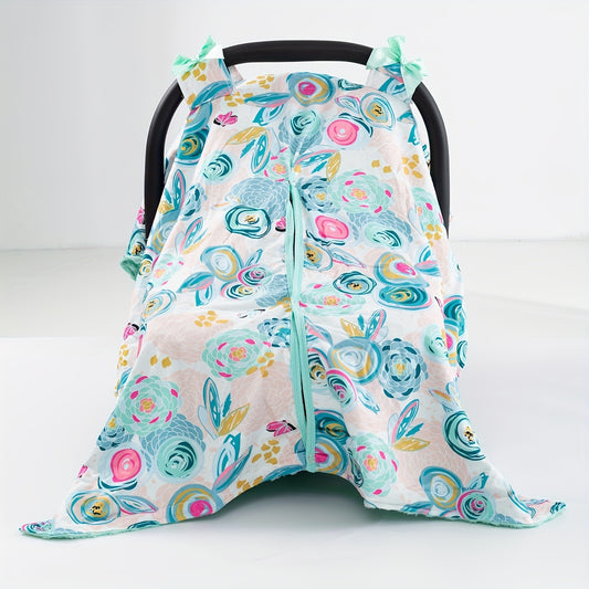 Girl's Floral Print Seat Cover with Sunshade