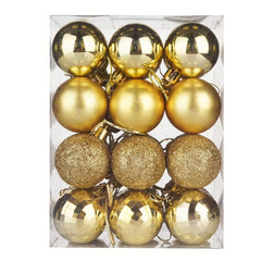 24pcs Shatterproof Christmas Baubles Mirror Finished & Glitter