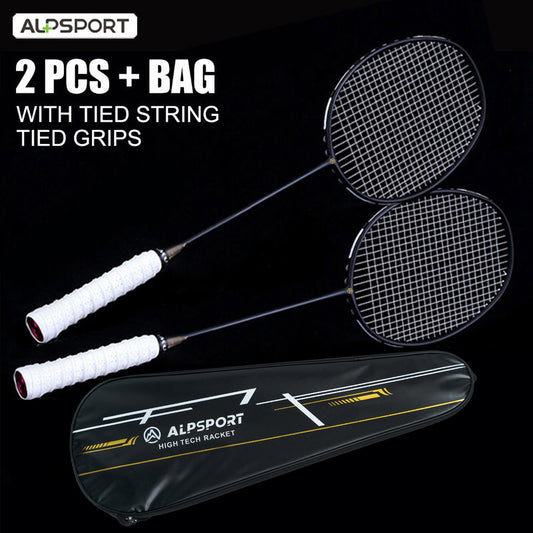 2pcs Alp XHP 100 Carbon Fiber Badminton Racket 6U 72g 30lbs Tension
