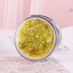 Quicksand Double Sided Magnifying Mirror Compact for Makeup and Vanity