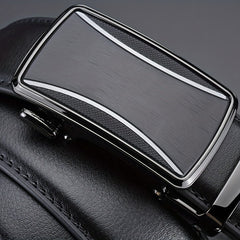 Men's Leather Belt Automatic Buckle Business Suit Waist Strap High Belt