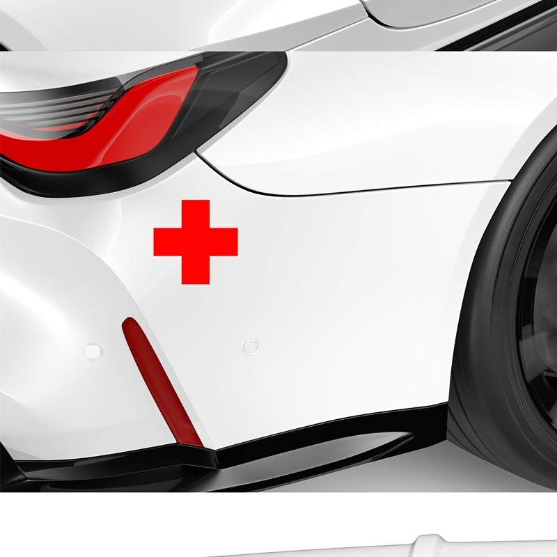 Reflective Red Medical Cross Car Sticker Decals - Stand Out on the Road