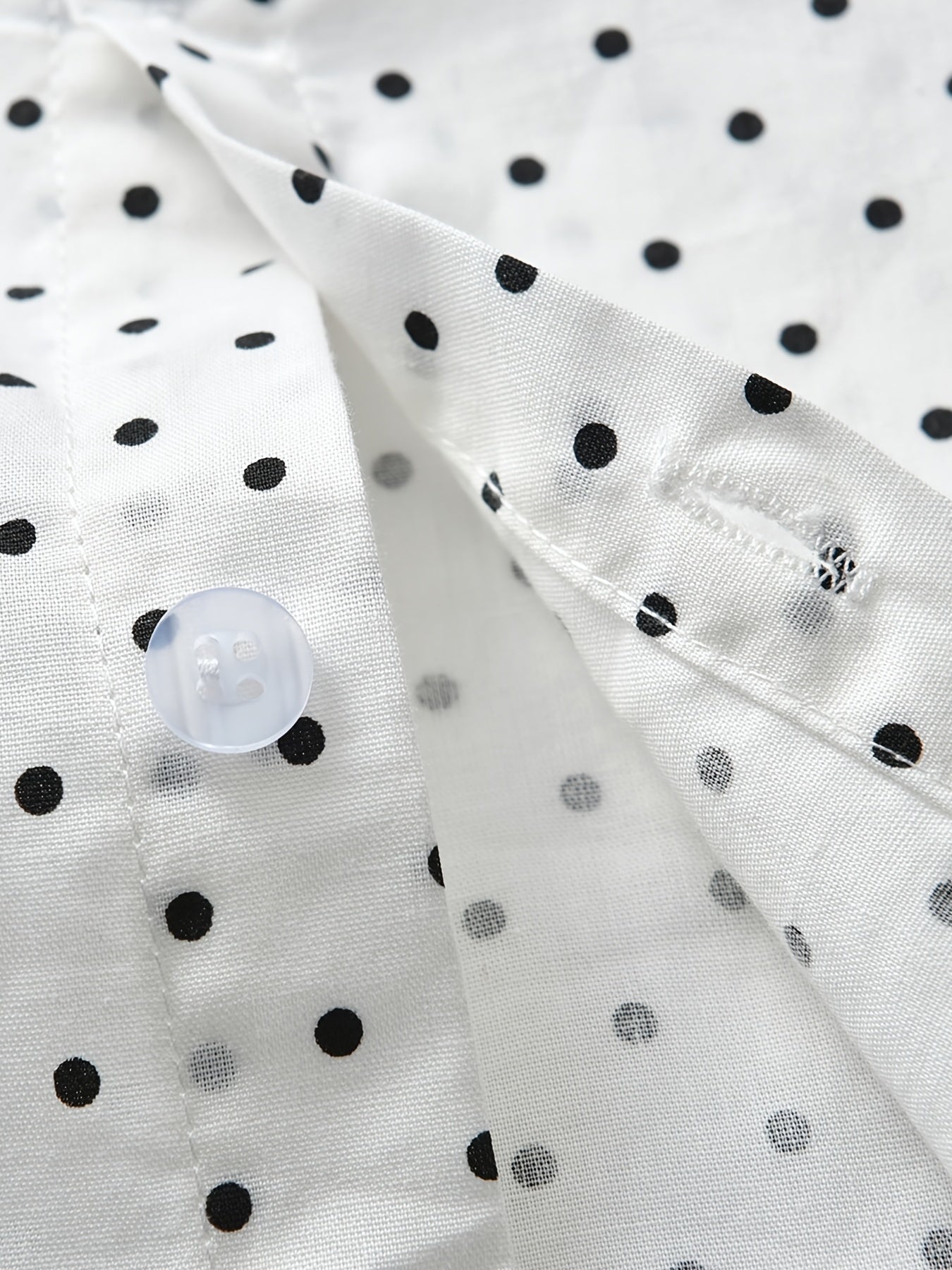 Toddler Baby Boys Polka Dot Lapel Button Up Long Sleeve Shirts