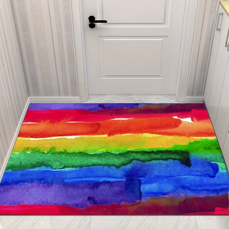 Rainbow Door Mat Non-Slip Front Door Indoor/Outdoor Entrance Mat