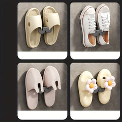 Metal Wall Mounted Shoe Rack Slipper Holder Organizer