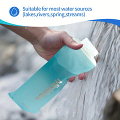 800ml Collapsible Water Bottle w/ Filter BPA Silicone Camping Hiking