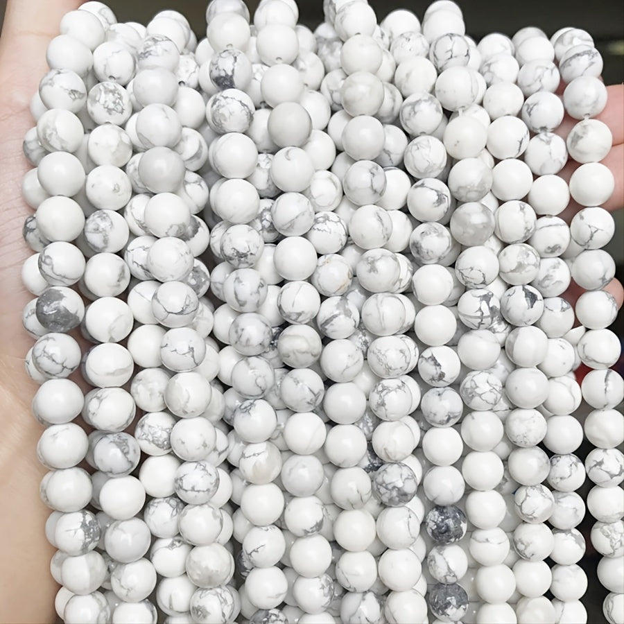 4-10mm Howlite Stone Beads Round Loose Beads for Jewelry Making 15"