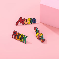 Music Series Novelty Buttons & Pins Notes Guitar Violin Gift