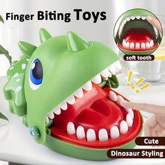 Colorful Dinosaur Finger Biting Toy Interactive Family Game Soft Tipped