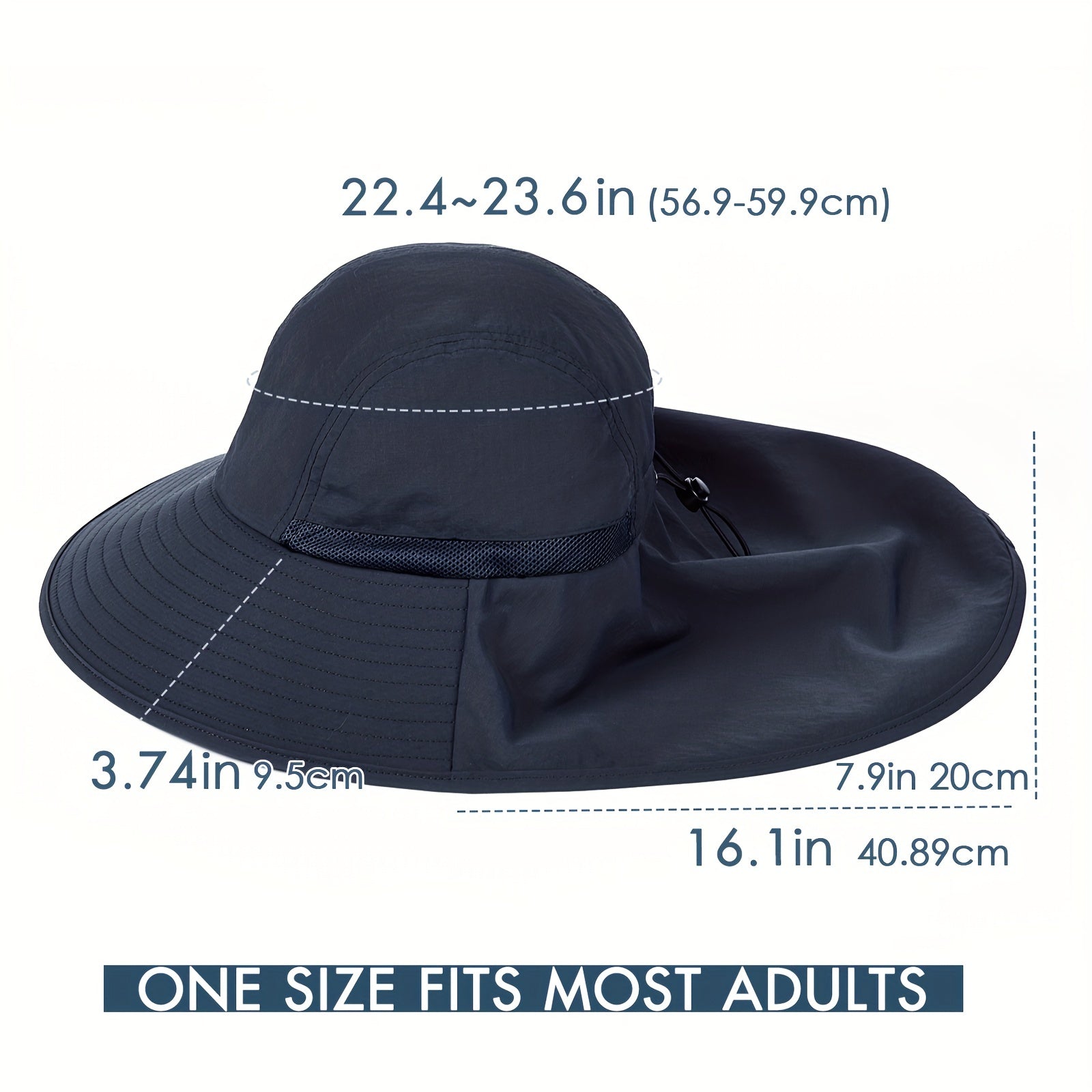Wide Brim Hiking Hat Women Men With Neck Flap Sun UV Protection
