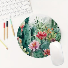 Retro Watercolor Cactus Mouse Pad Non-slip Rubber Base