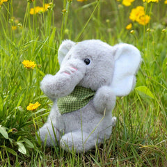 Grey & Pink Elephant Plush Toy Soft Stuffed Animal Large Expressive Eyes