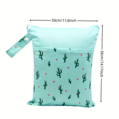 Cactus Print Waterproof Diaper Bag - Keep Diapers Organized
