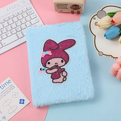Bunny Plush Cartoon Girl Notebook - Random Style