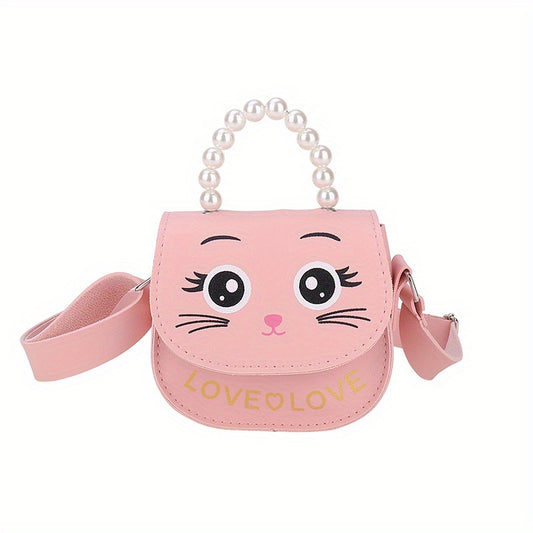 Girls Cat Mini Satchel Crossbody Bag Coin Purse for Kids