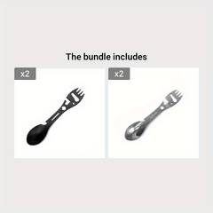 10 in 1 Spork Stainless Steel Utensil Can Opener Multi-Tool for Camping Hiking