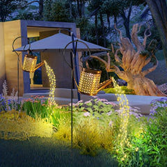 Solar Watering Can Lights String Hanging Solar Waterfall Lights Waterproof