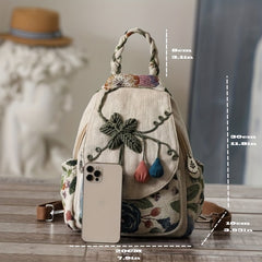 Vintage Ethnic Style Backpack Retro Bohemian Travel Daypack