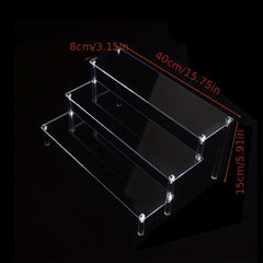 40cm Acrylic Display Stand Pottery Storage Rack Doll Transparent Ladder Stand