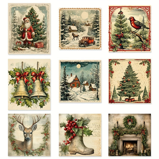9pcs Christmas Wine Bottle Label Stickers - Xmas Party Decoration