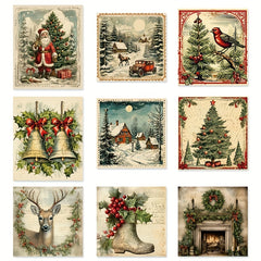 9pcs Christmas Wine Bottle Label Stickers - Xmas Party Decoration