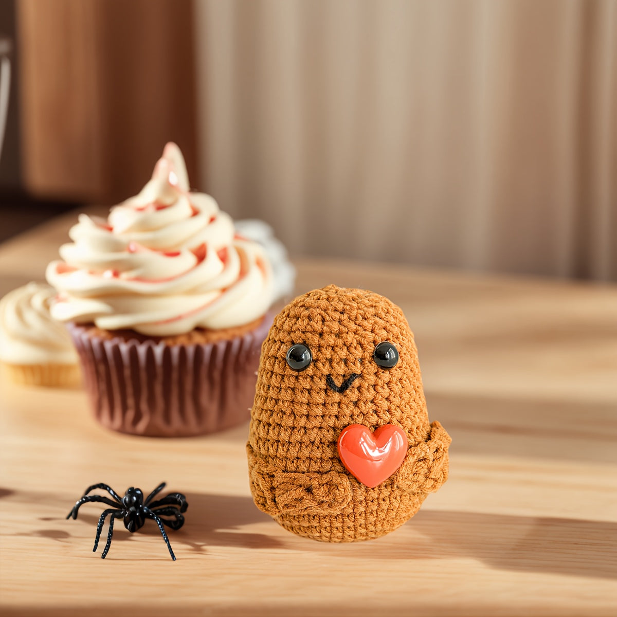 Crochet Potato Doll Red Heart Soft Fabric Desktop Decor Gift for Friend