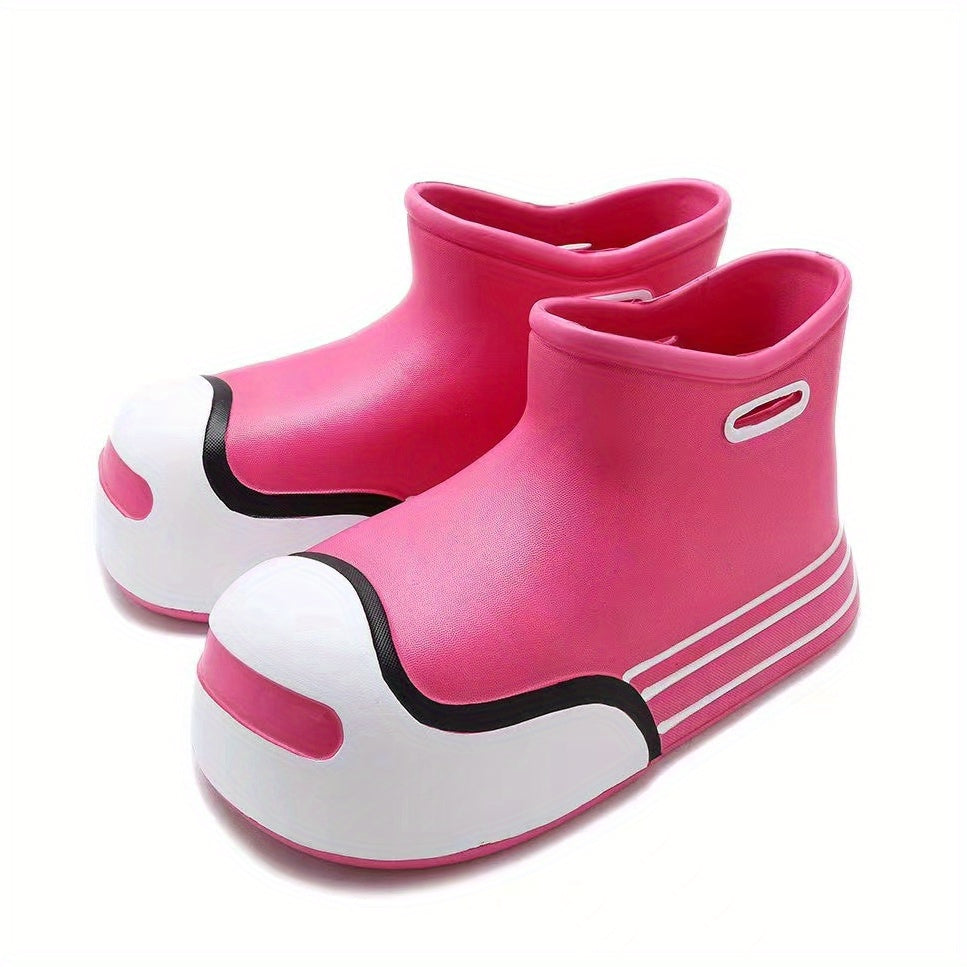 Kids Waterproof Non Slip Rain Boots Mixed Middle Top Outdoor All Seasons