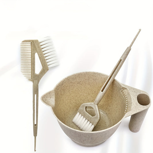 Eco-Friendly Wheat Straw Hair Dye Kit with Bowl and Brush