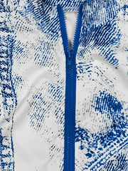  Tie Dye Zipper Jacket & Wide Leg Pants Set