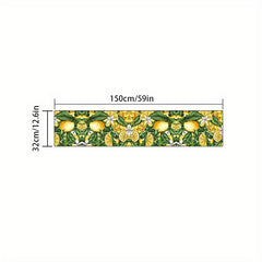 Summer Lemon Pattern Table Runner Farmhouse Linen for Party Wedding