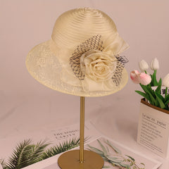 Mesh Breathable Bucket Hat Sunshade Flower Decor Hats For Women