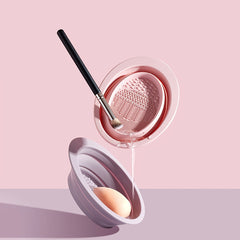 Silicone Makeup Cleaning Brush Scrubber Bowl Portable Washing Tool